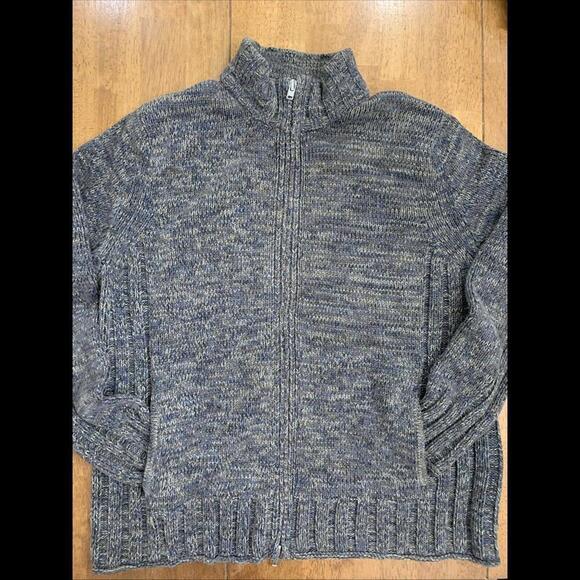 Express Other - Express Mens Sz L Full Zip Sweater Jacket y2k Chunky Heavy Grunge Academia Green